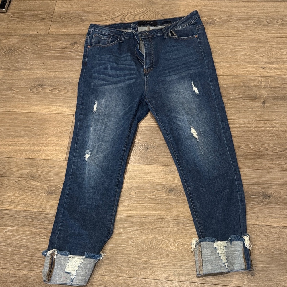 Trendy Dark Blue Boyfriend Jeans
